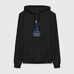 Толстовка-худи хлопковая женская Tottenham Hotspur fc sport, цвет: черный
