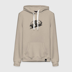 Женская толстовка-худи Панда лежит на дереве