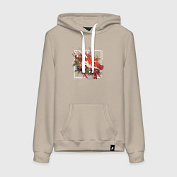 Женская толстовка-худи Christmas red dragon