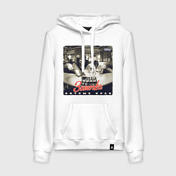 Толстовка-худи хлопковая женская Заточка - Острые края, цвет: белый