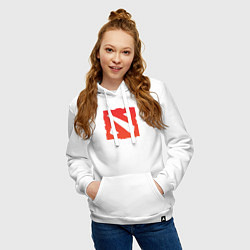 Толстовка-худи хлопковая женская Dota 2 логотип, цвет: белый — фото 2
