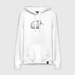 Женская толстовка-худи Птица киви сидит