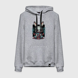 Женская толстовка-худи Киберпанк зайчик