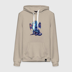 Женская толстовка-худи Синий новогодний дракон