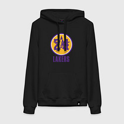 Толстовка-худи хлопковая женская 24 Lakers, цвет: черный