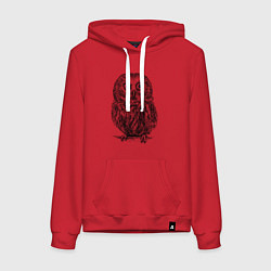 Женская толстовка-худи Сова гравюра