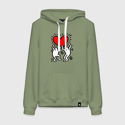 Женская толстовка-худи Человечки держат сердце