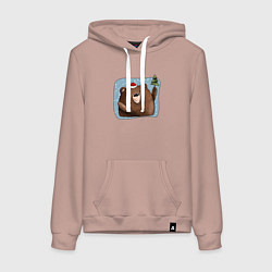 Женская толстовка-худи Медведь и елка