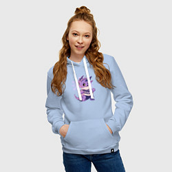 Толстовка-худи хлопковая женская Фиолетовый дракон в свитере, цвет: мягкое небо — фото 2