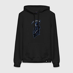 Толстовка-худи хлопковая женская Grim reaper, цвет: черный