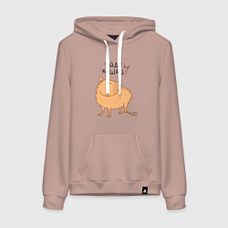 Женская толстовка-худи Мем капибара: идем кушать