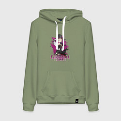 Толстовка-худи хлопковая женская Лини пиро, цвет: авокадо