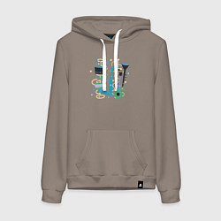 Женская толстовка-худи Джазовый ансамбль