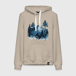 Женская толстовка-худи Графика горный пейзаж
