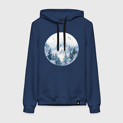 Женская толстовка-худи Горы в тумане в круге