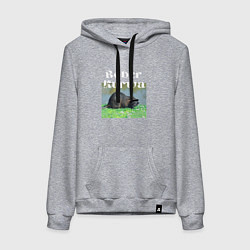 Толстовка-худи хлопковая женская Bober kurwa, цвет: меланж