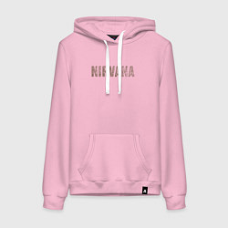 Толстовка-худи хлопковая женская Nirvana grunge text, цвет: светло-розовый