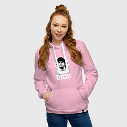 Толстовка-худи хлопковая женская Dios Diego Maradona, цвет: светло-розовый — фото 2
