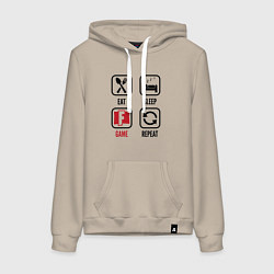 Женская толстовка-худи Eat - sleep - Fortnite - repeat