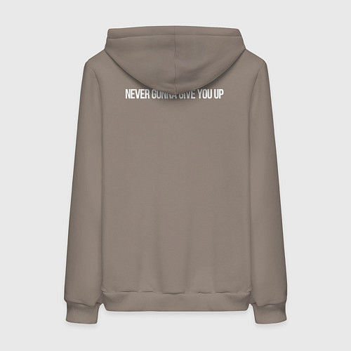 Женская толстовка-худи Qr код на песню Never Gonna Give You Up / Утренний латте – фото 2