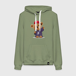 Женская толстовка-худи Плюшевый медвежонок рэпер