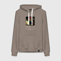 Толстовка-худи хлопковая женская Highway to hell - AC DC, цвет: утренний латте