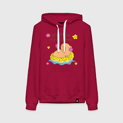 Женская толстовка-худи Мем капибара и пончик: делаю вид