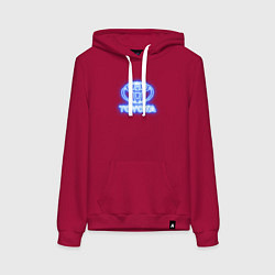 Толстовка-худи хлопковая женская Toyota neon, цвет: маджента