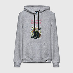 Толстовка-худи хлопковая женская Дачные войска - отряд цветоводов, цвет: меланж