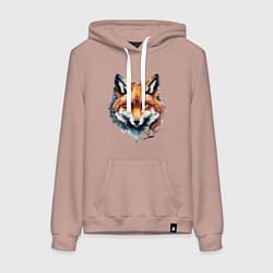 Женская толстовка-худи Лиса акварель