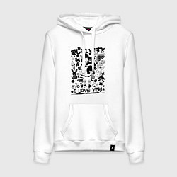 Женская толстовка-худи MoMo - девочка с плюшевым медведем 1