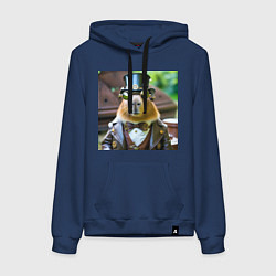 Женская толстовка-худи Мем капибара в стиле стимпанк в очках и шляпе