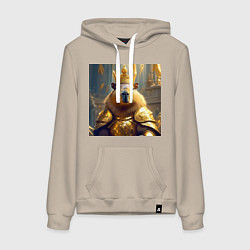 Женская толстовка-худи Мем царь капибара в золотых латах и короне