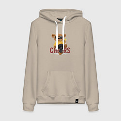 Женская толстовка-худи Плюшевый медведь с коктейлем