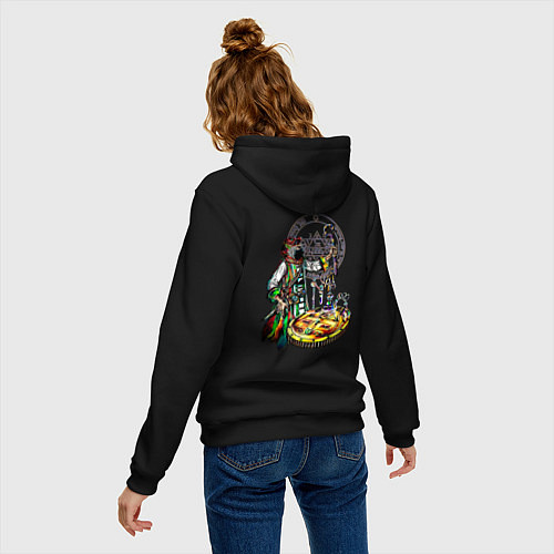 Женская толстовка-худи Стеклянные колбочки / Черный – фото 4