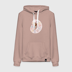 Толстовка-худи хлопковая женская Хочу орать, цвет: пыльно-розовый