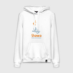 Толстовка-худи хлопковая женская Shawa eating environment, цвет: белый
