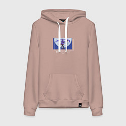 Толстовка-худи хлопковая женская Фрирен и луна, цвет: пыльно-розовый