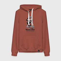 Женская толстовка-худи Мопс и сарделька