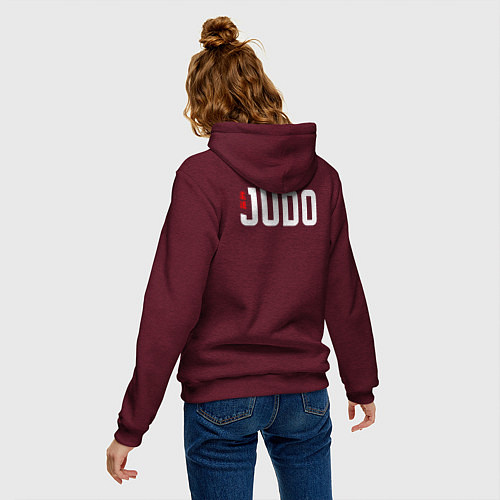 Женская толстовка-худи Judo simbol / Меланж-бордовый – фото 4