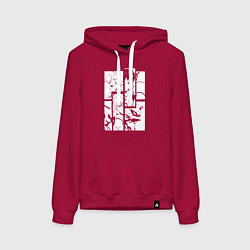 Толстовка-худи хлопковая женская Синдзи Икари и Аска Лэнгли, цвет: маджента