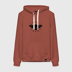 Толстовка-худи хлопковая женская Helldivers 2: Stars Logo, цвет: кирпичный