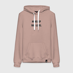 Толстовка-худи хлопковая женская Инженер 1985 level, цвет: пыльно-розовый