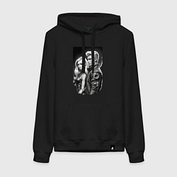 Женская толстовка-худи Барби и Кен - киберпанк эскиз