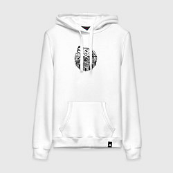 Женская толстовка-худи Голова воющего волка с горным пейзажем