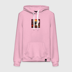 Женская толстовка-худи Мопс и кальян