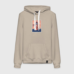 Женская толстовка-худи Маяк в открытом море