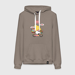 Женская толстовка-худи Пасхальный гном на велосипеде