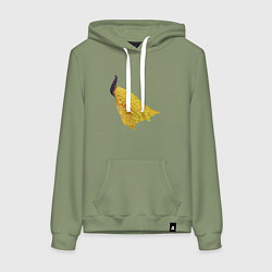 Женская толстовка-худи Павлин с золотым хвостом