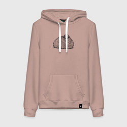 Толстовка-худи хлопковая женская Овечка в панаме, цвет: пыльно-розовый